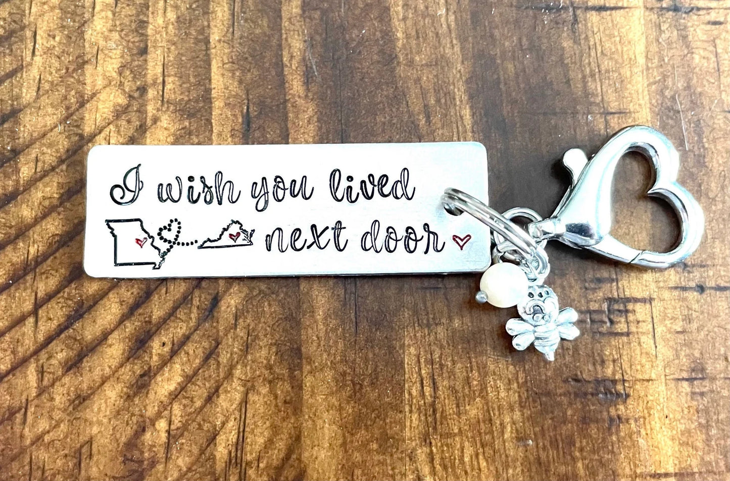 Miss you gift I wish you lived next door key chain Bestie gift long distance friends gift Friends forever long distance relationship