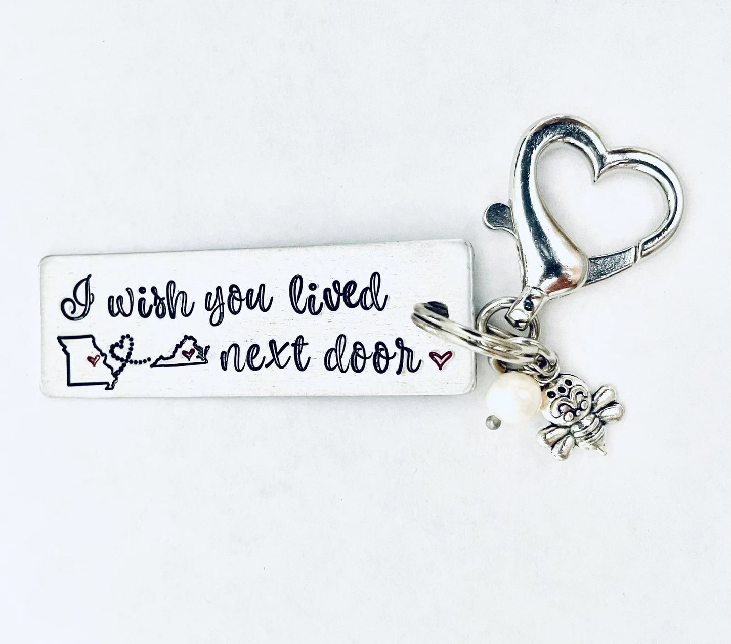 Miss you gift I wish you lived next door key chain Bestie gift long distance friends gift Friends forever long distance relationship