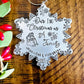 Our first Christmas as a family ornament personalized hand stamped first Christmas together family ornament 2021 snowflake ornament