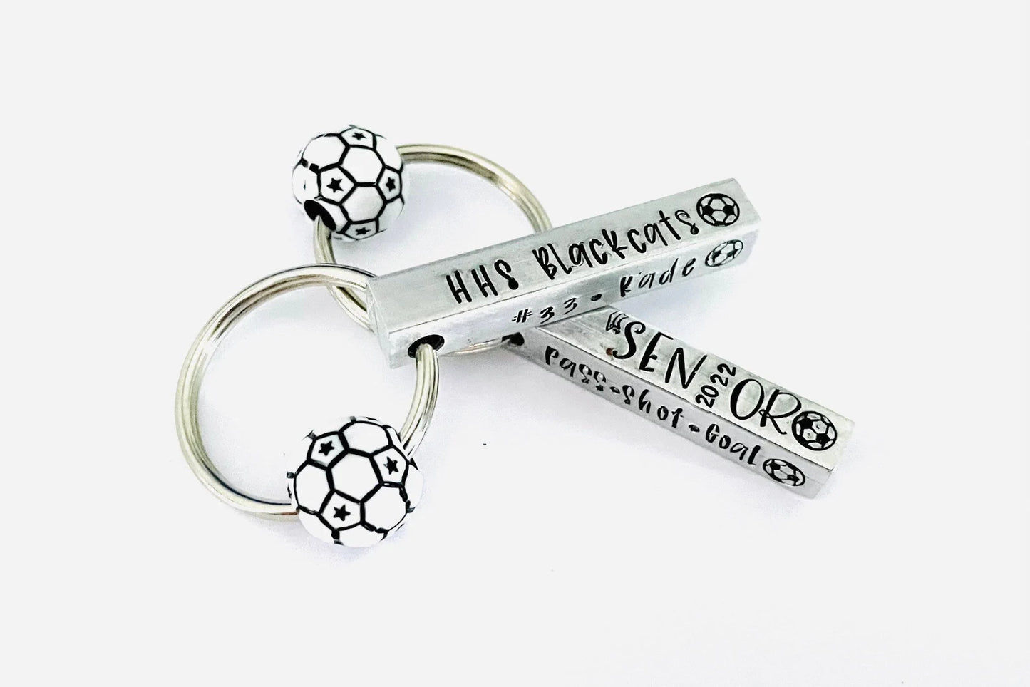 Personalized soccer Senior key chain senior 2024 soccer gift hand stamped metal key ring high school senior gift personalized Senior gift