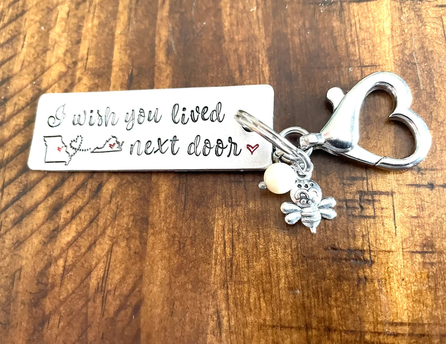 Miss you gift I wish you lived next door key chain Bestie gift long distance friends gift Friends forever long distance relationship