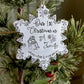 Our first Christmas as a family ornament personalized hand stamped first Christmas together family ornament 2021 snowflake ornament