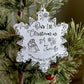 Our first Christmas as a family ornament personalized hand stamped first Christmas together family ornament 2021 snowflake ornament