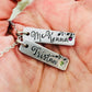Mama necklace with birthstones hand stamped bar necklace mothers necklace kids names with birthstones personalized name necklace