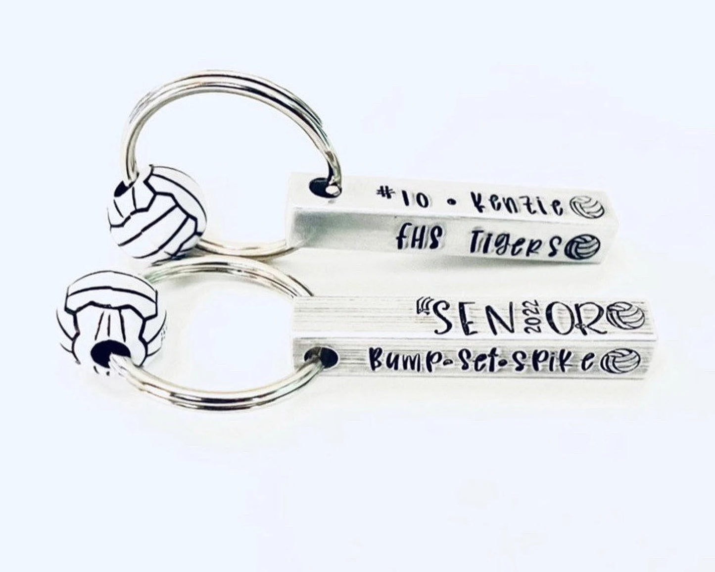 Personalized volleyball senior 2023 key chain volleyball gift hand stamped metal key ring high school senior gift personalized Senior gift