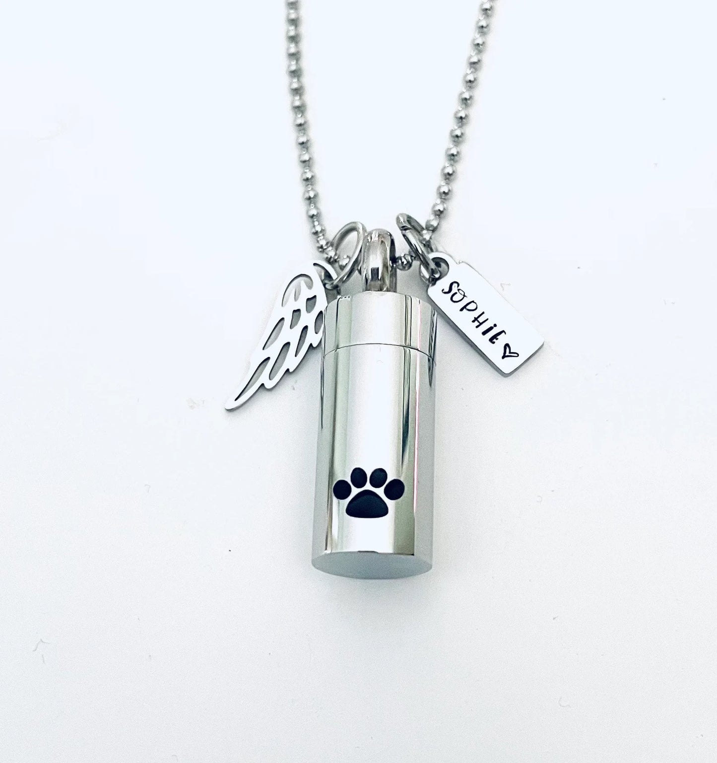 pet urn ashes necklace, cremation pet memorial pendant, loss of a pet, hand stamped cremation, loss of a furbaby, dog urn cat urn