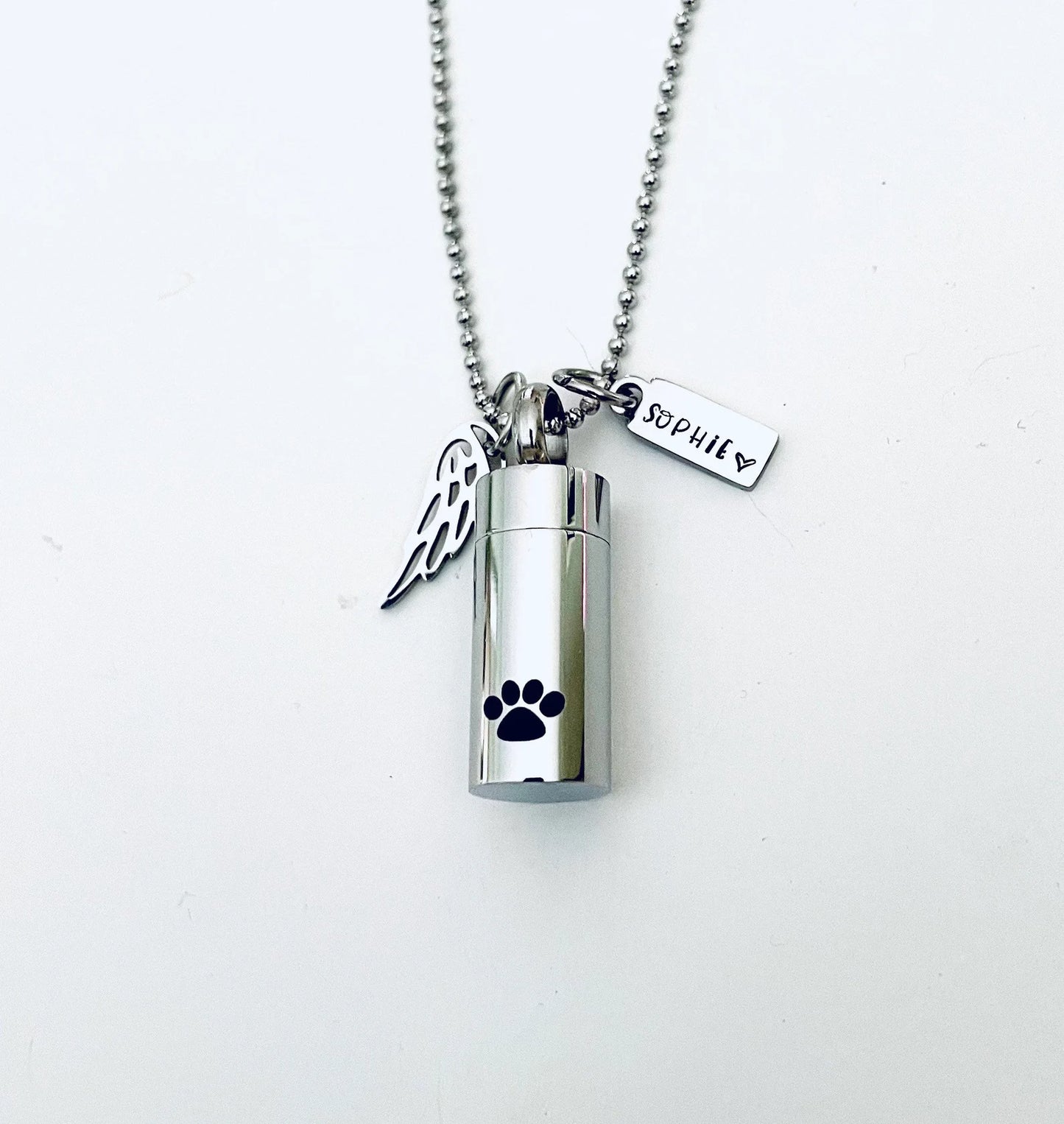 pet urn ashes necklace, cremation pet memorial pendant, loss of a pet, hand stamped cremation, loss of a furbaby, dog urn cat urn