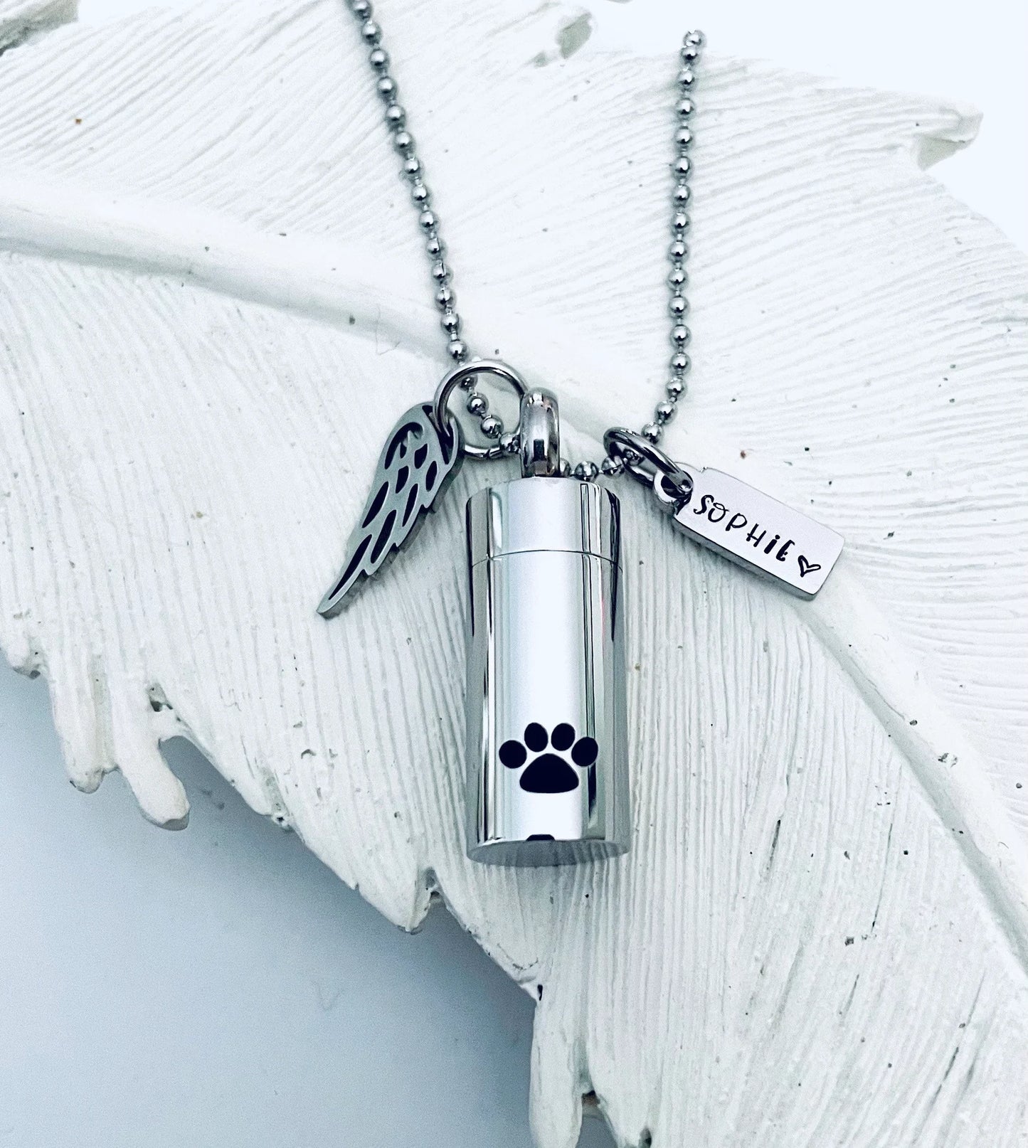 pet urn ashes necklace, cremation pet memorial pendant, loss of a pet, hand stamped cremation, loss of a furbaby, dog urn cat urn