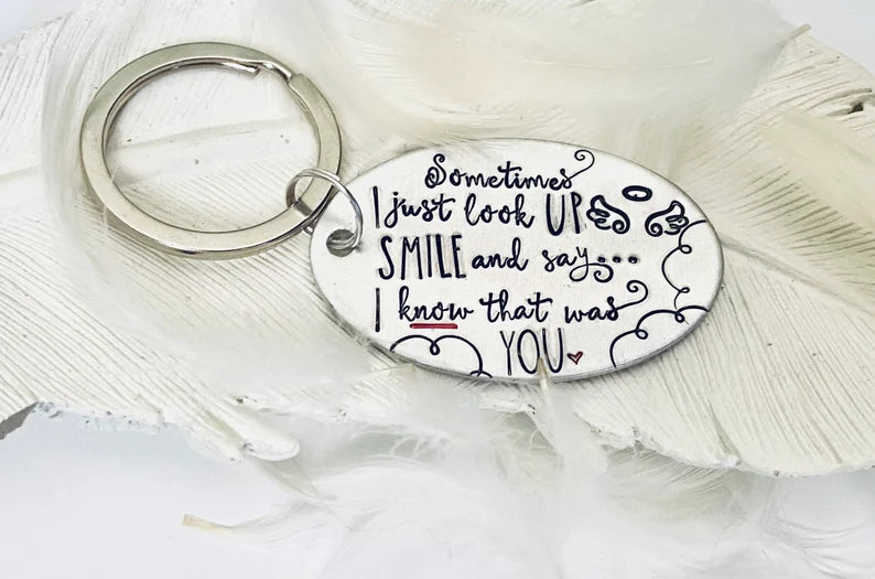 Memorial key ring remembrance gift loss of a loved one in heaven sympathy key ring memorial key ring message from heaven