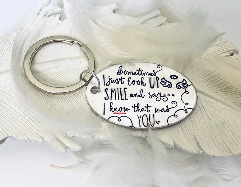 Memorial key ring remembrance gift loss of a loved one in heaven sympathy key ring memorial key ring message from heaven