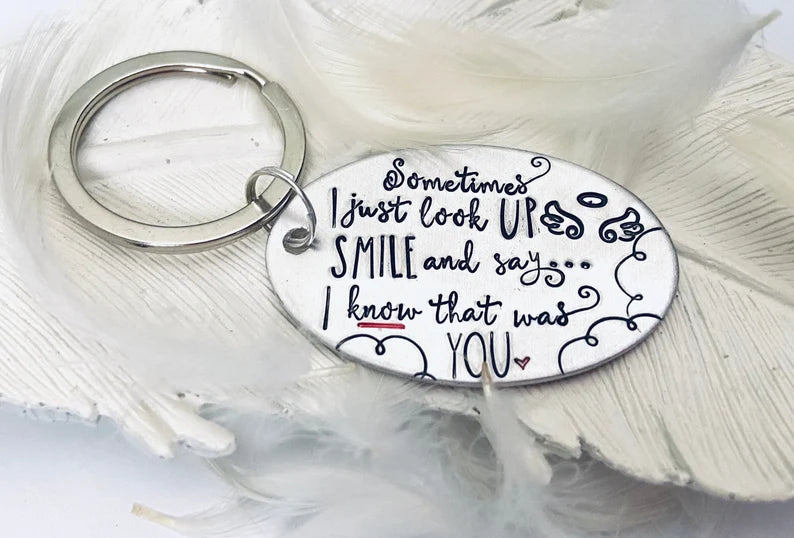 Memorial key ring remembrance gift loss of a loved one in heaven sympathy key ring memorial key ring message from heaven