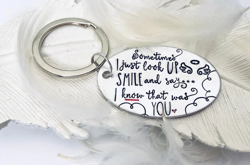 Memorial key ring remembrance gift loss of a loved one in heaven sympathy key ring memorial key ring message from heaven