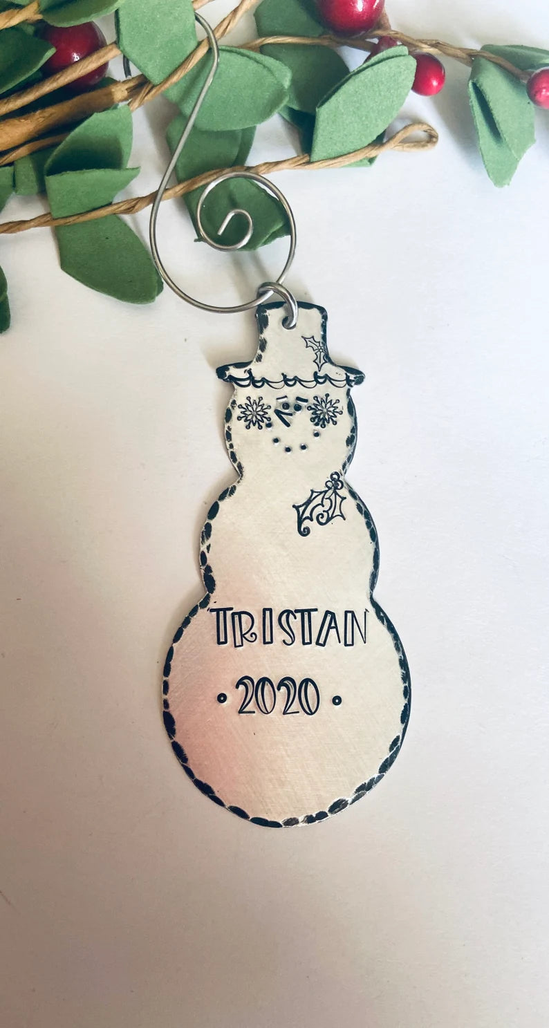 Personalized 2023 Snowman ornament • frosty the snowman Personalized Snowman teacher gift Custom Christmas ornament • 2023 metal ornament