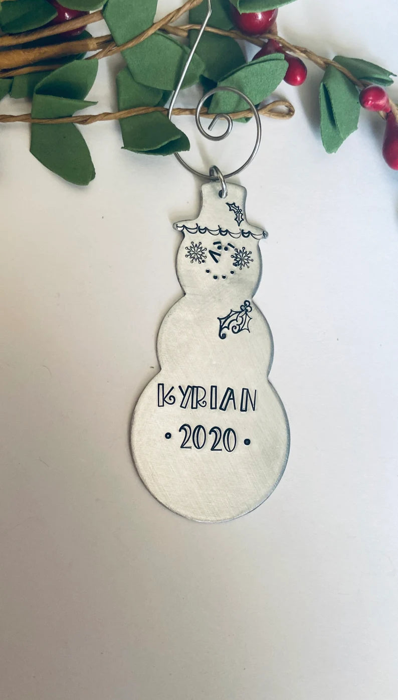 Personalized 2023 Snowman ornament • frosty the snowman Personalized Snowman teacher gift Custom Christmas ornament • 2023 metal ornament